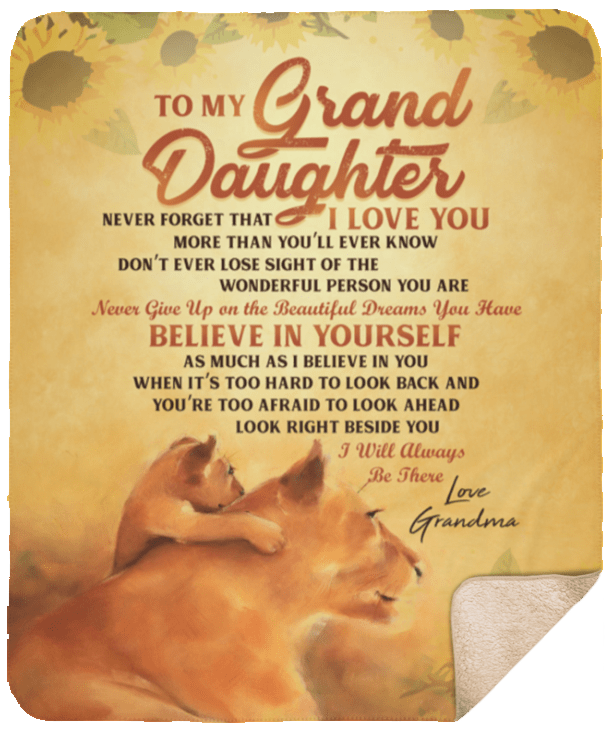 To My Granddaughter From Grandma Fleece Blanket – Gift For Granddaughter