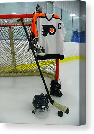 1 Philadelphia Flyers Away Hockey Jersey Lisa Wooten Canvas Print