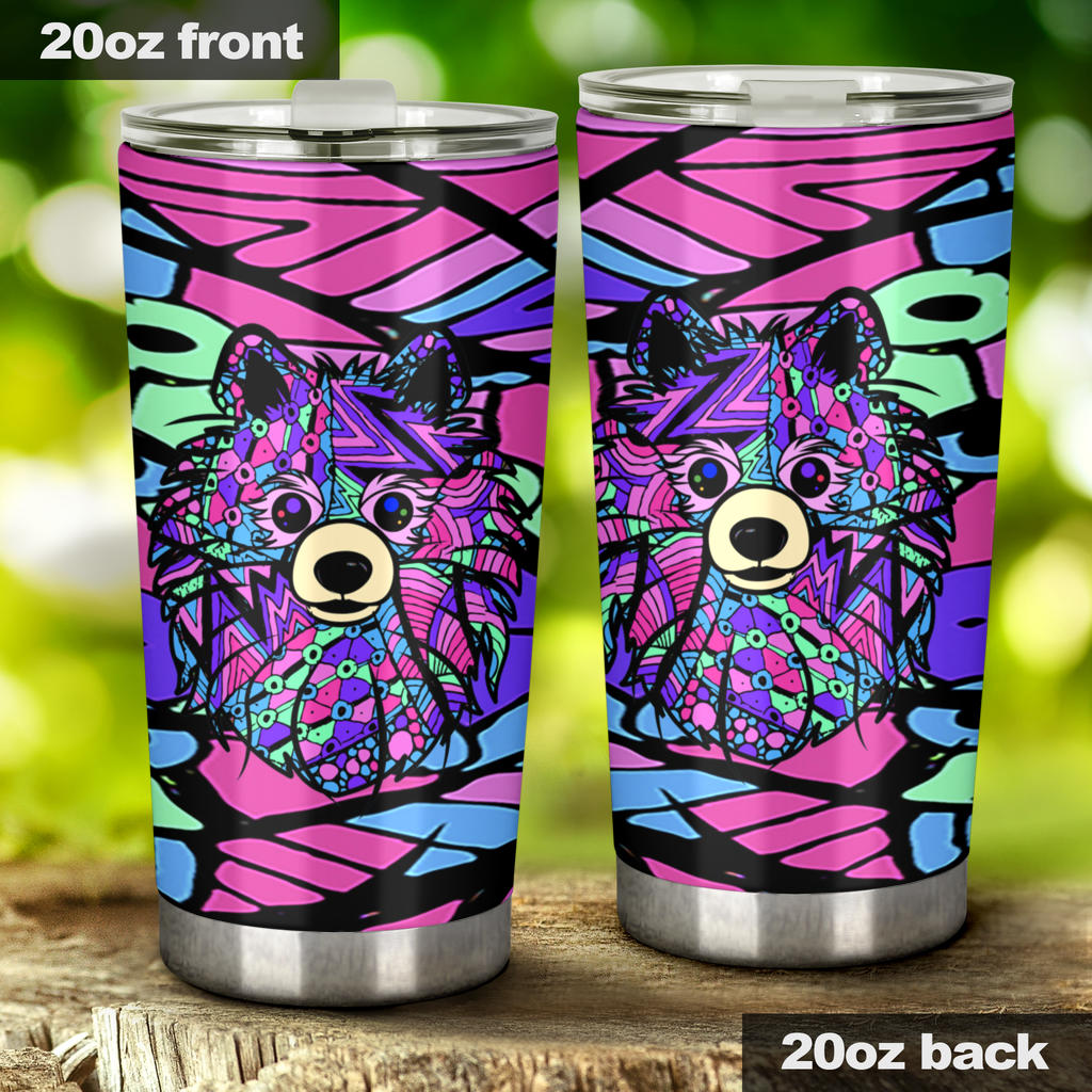 Pomeranian Design Double-Walled Vacuum Insulated Tumblers – Art By Cindy Sang – Jillnjacks Exclusive