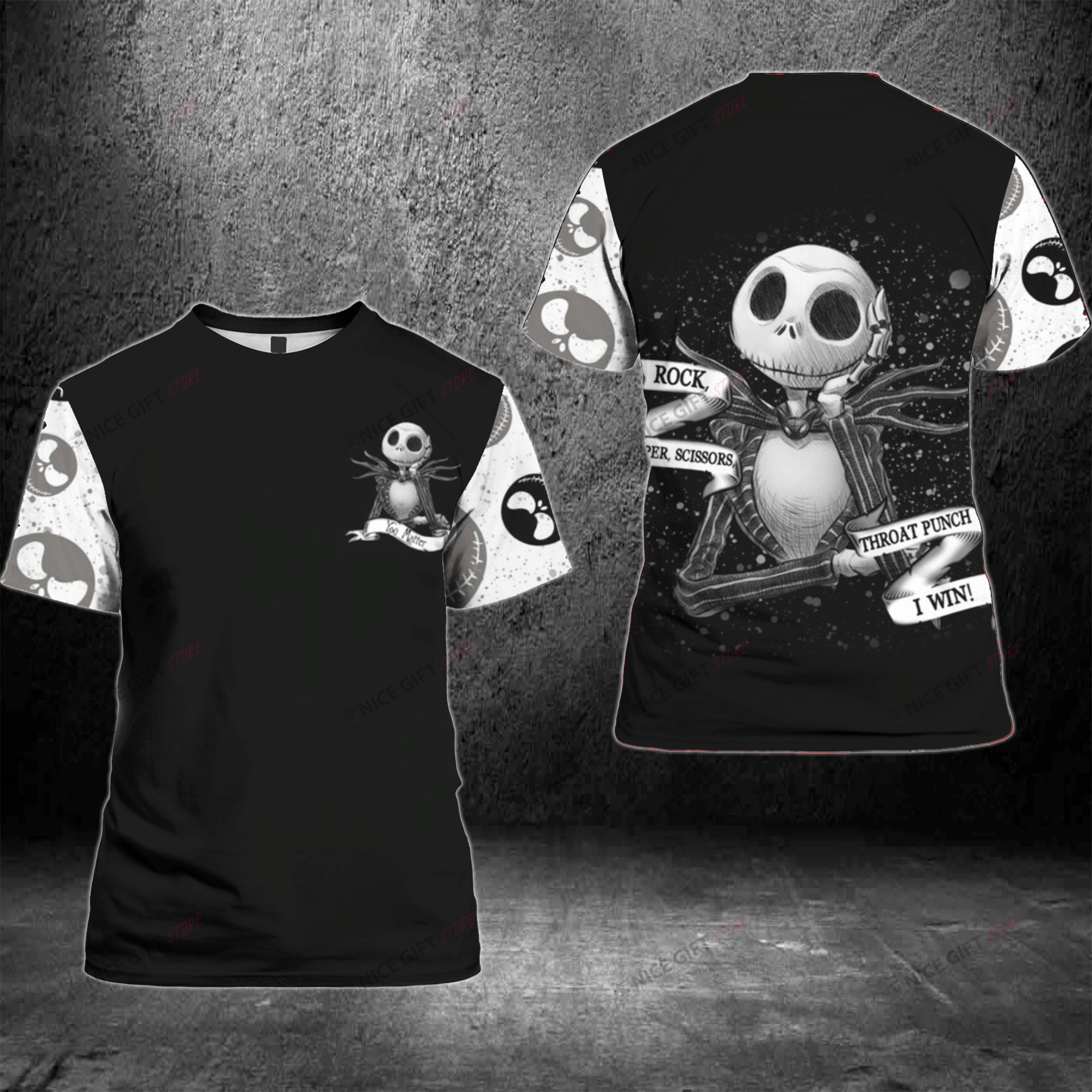 Rock, Paper, Scissors, Throat Punch, I Win! 3D T-Shirt 3Ts-S2R0