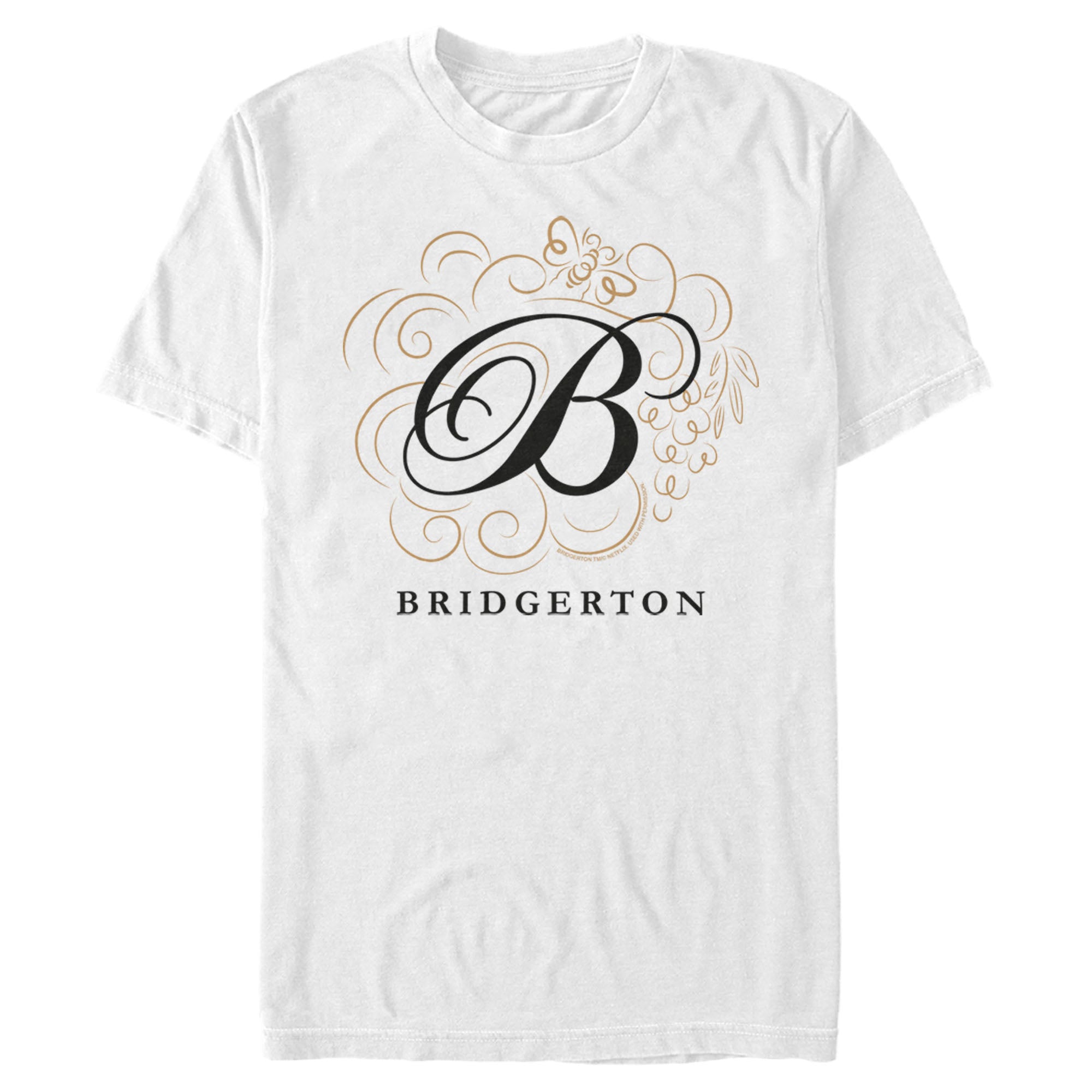 Bridgerton Men’S Logo Gold  T-Shirt