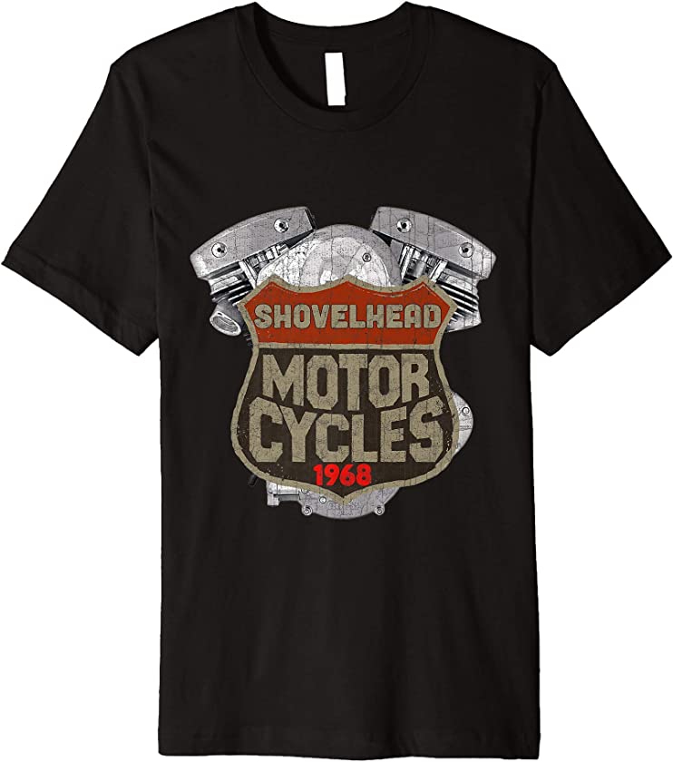 1968 Shovelhead Motorcycle Vintage Distressed Biker Retro HD Premium T-Shirt