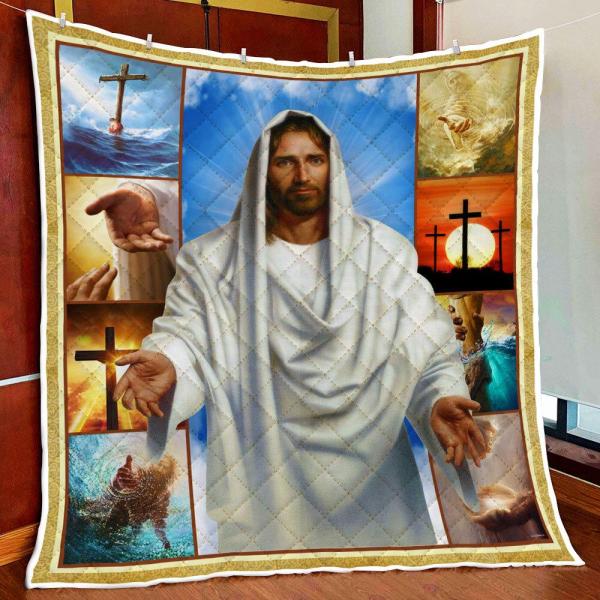 Jesus Reaching Hand Blanket, Christian Blanket