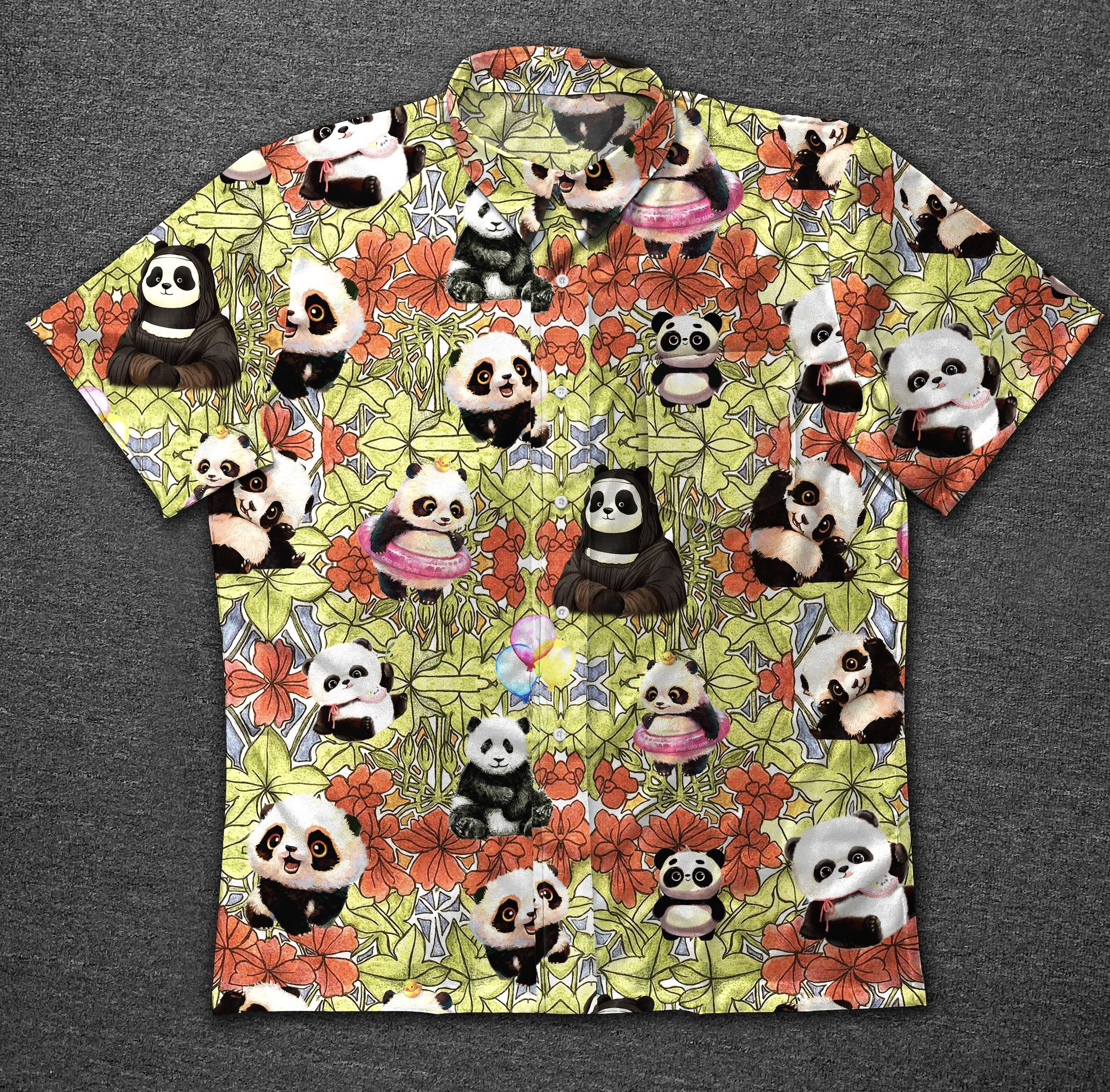 Panda Vintage Cotton Mens Hawaii Ha5120