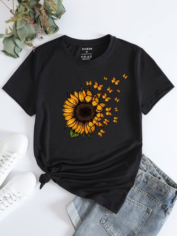 Butterfly Sunflower T-shirt