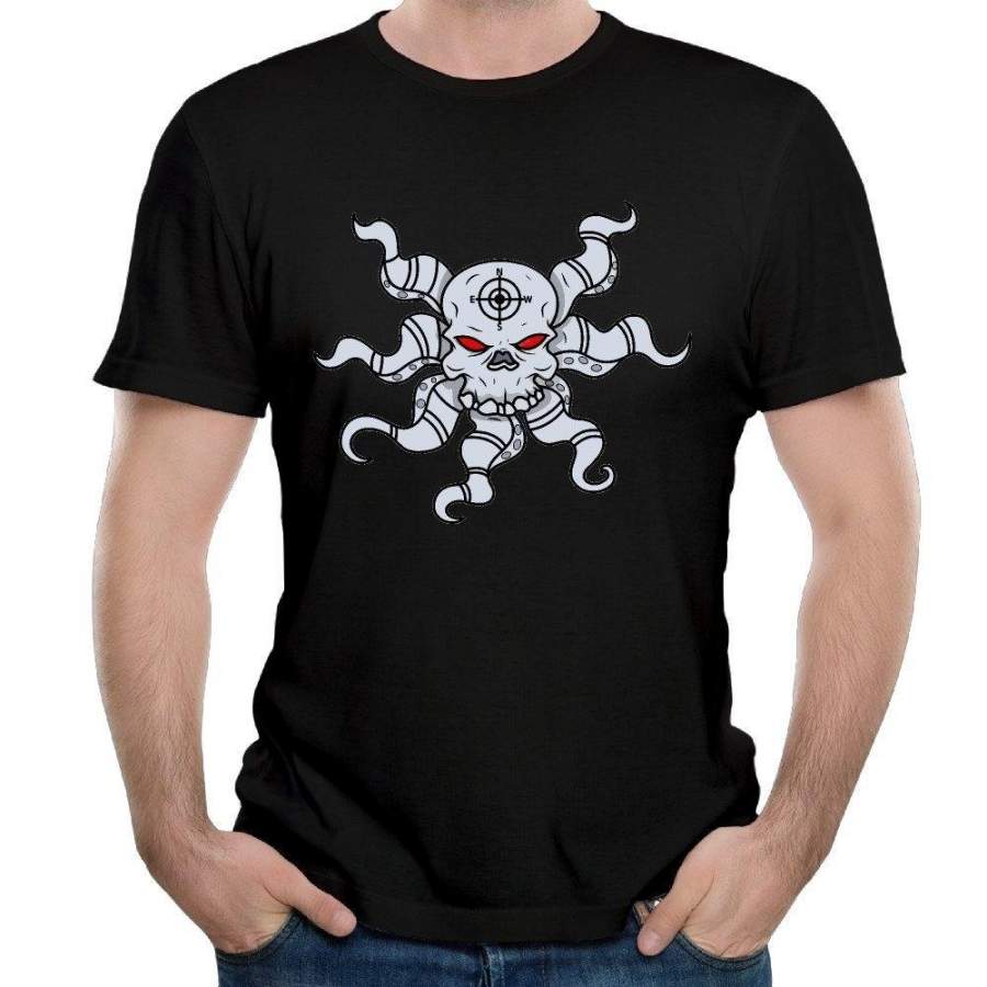 Octopus Head Skull Target Men’S T-Shirt Fashion O-Neck Short Sleeved T Shirts Summer Funny Loose Tee Shirt For Men