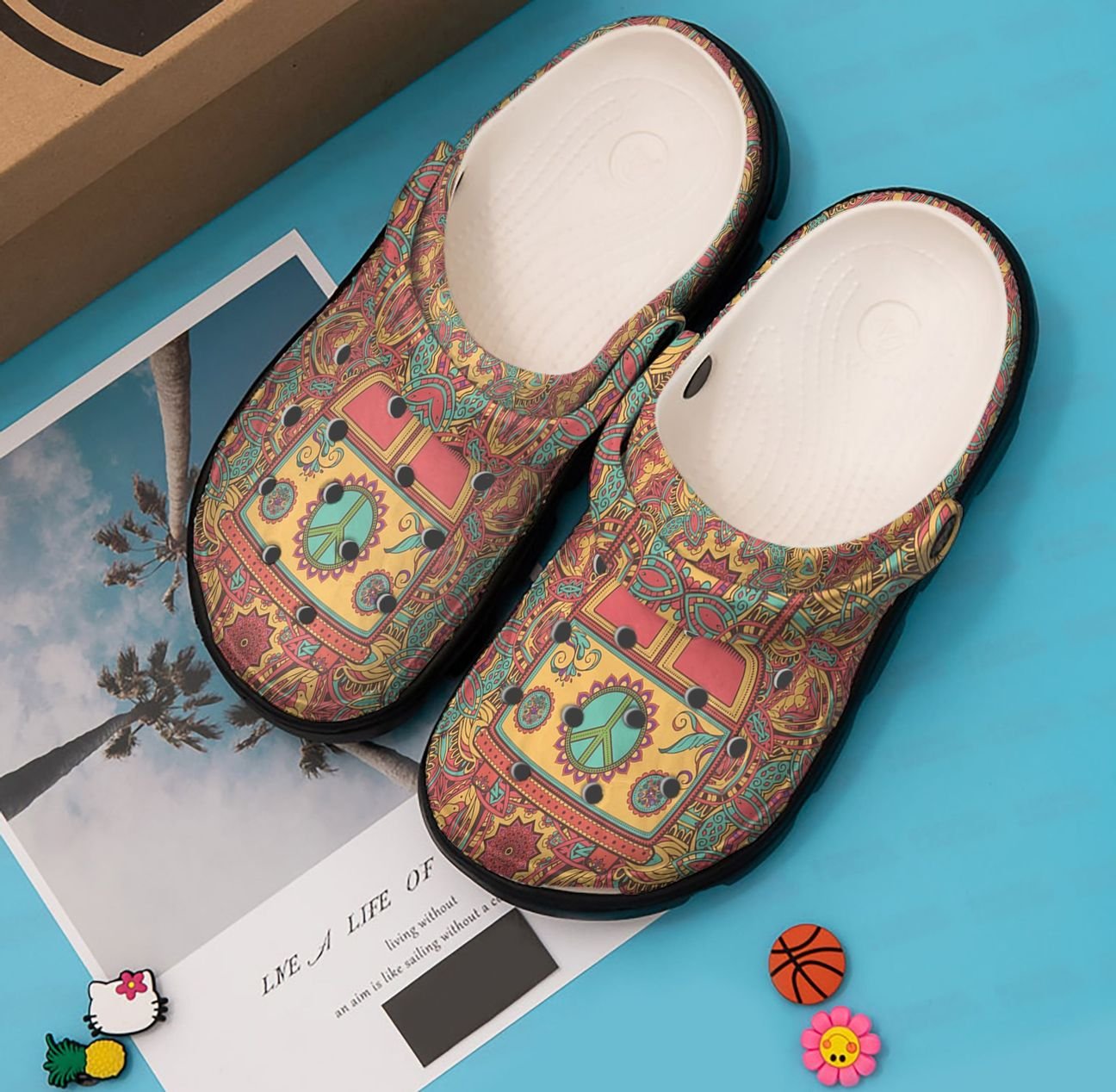 Hippie Personalized Clog, Custom Name, Text, Color, Number Fashion Style For Women, Men, Kid, Print 3D Hippie Car