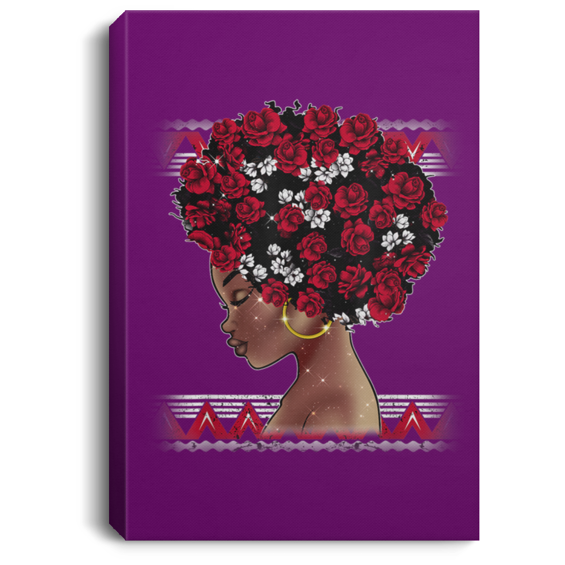 African American Canvas Wall Art Black Sista Queen Melanin African American Women Rose African 2452