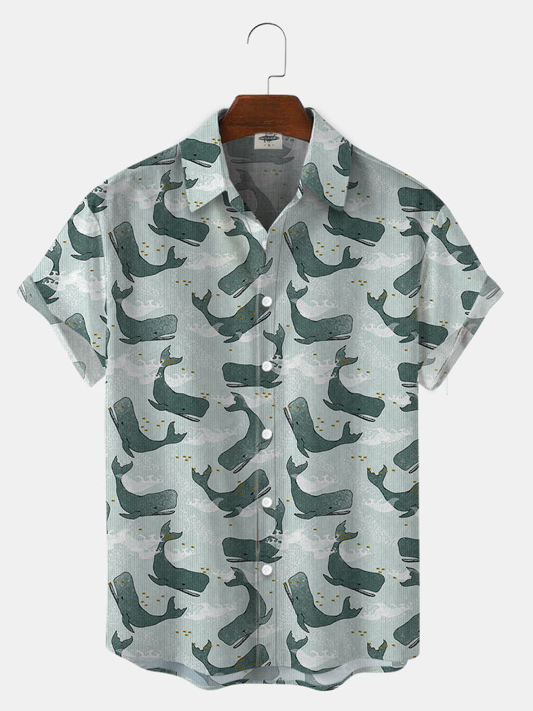 Men’S Sperm Whale Print Shirts