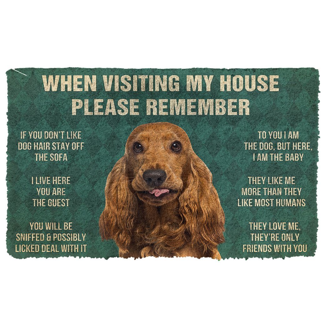 Gearhumans  GearHuman 3D Please Remember English Cocker Spaniel Dogs House Rules Doormat