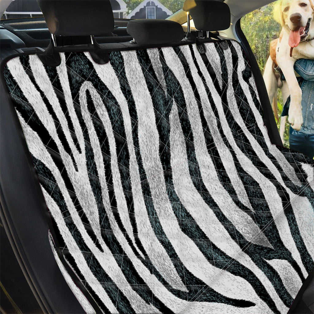 White Tiger Stripe Pattern Print Pet Car Back Seat Cover