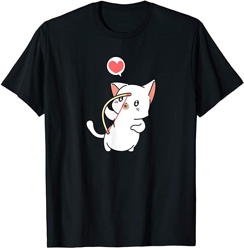 Cupid Cat Gift Matching Couple Valentines Day Kitten Lovers- T-Shirt