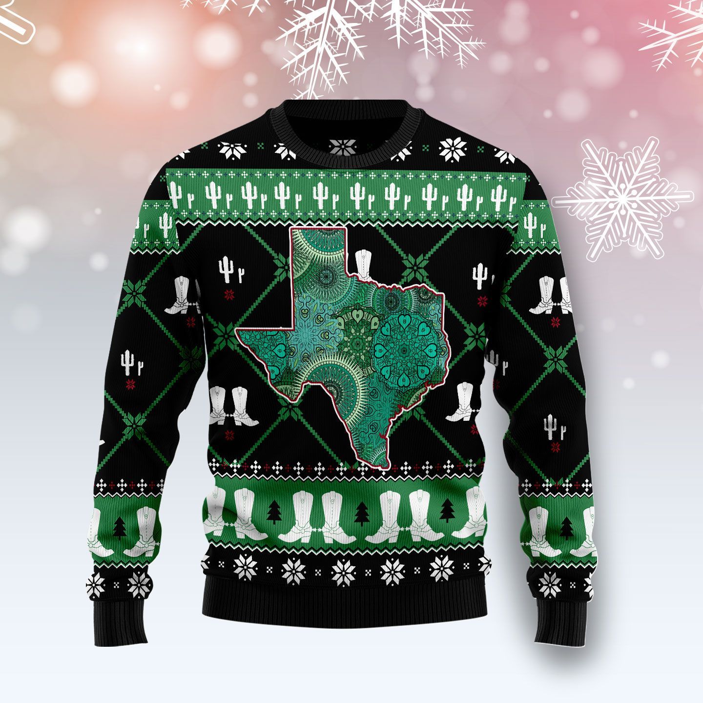 Texas Usa Symbols Pattern T299 Ugly Christmas Sweater