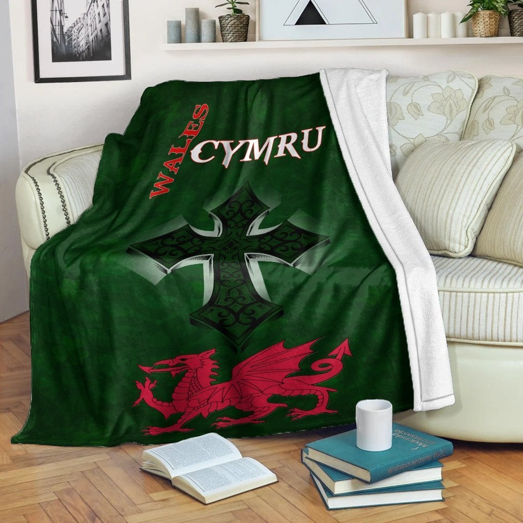 Wales Premium Blanket Wales Cymru Celtic Cross