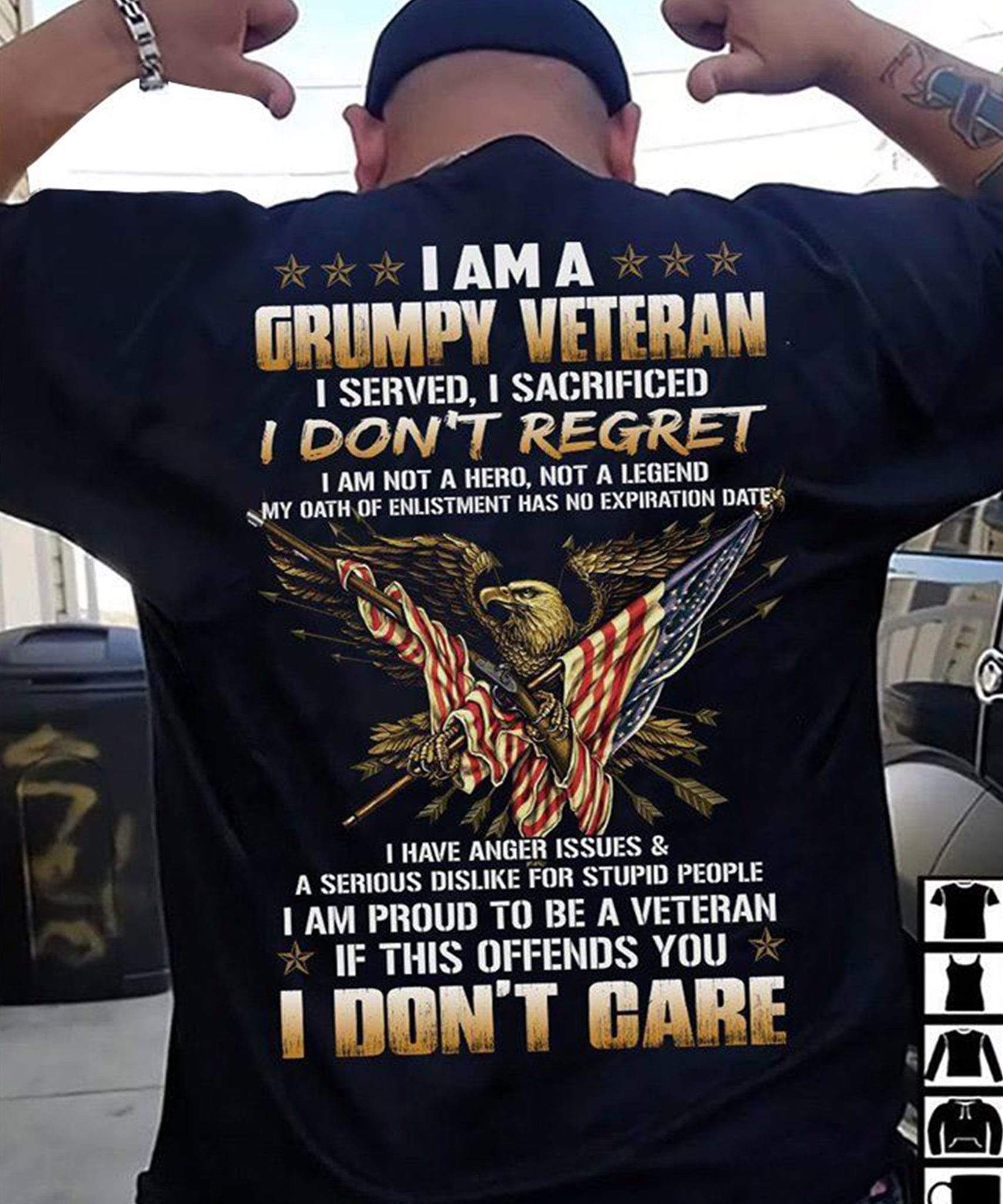 I Am A Grumpy Veteran T-Shirt 2D