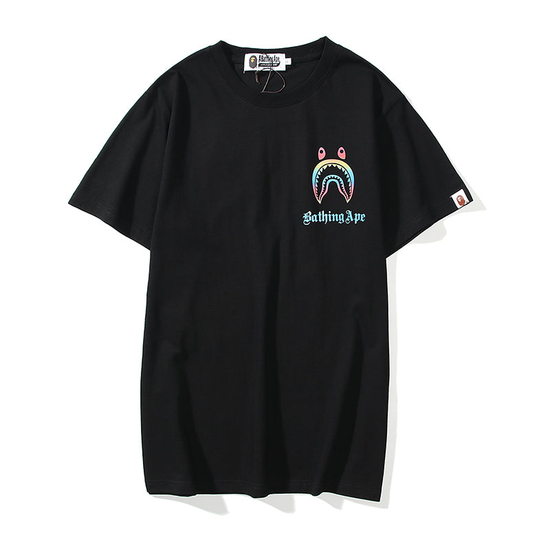 Bape Shark Colorful Reflective College Cotton T Shirt 9038