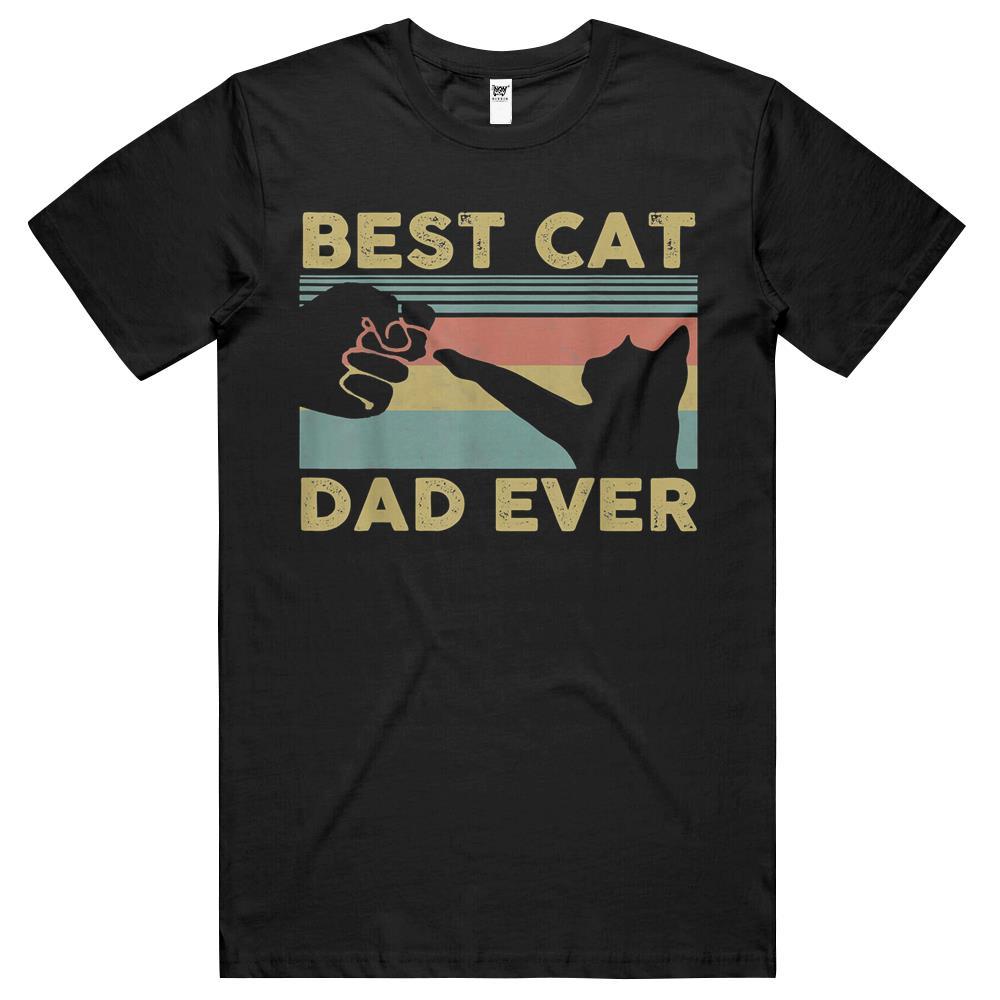 Best Cat Dad Ever Tee Funny Cat Daddy Father Vintage T Shirts