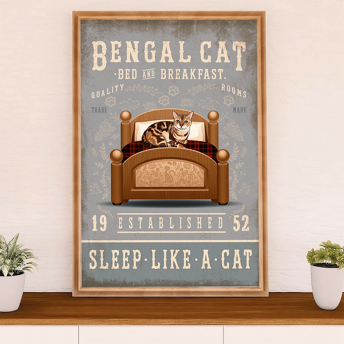 Bengal Cat In Bed Home Decor Poster Canvas – Gift For Cat Lover Evg82460