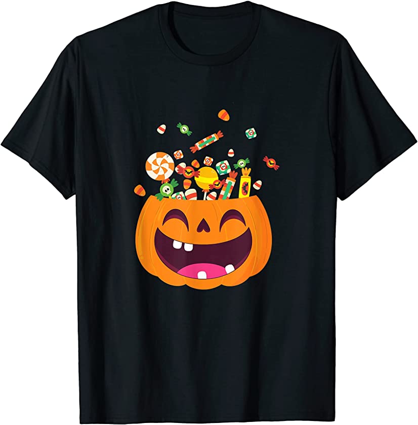 Candy Pumpkin Happy Halloween Costume Graphic Tee T-Shirt