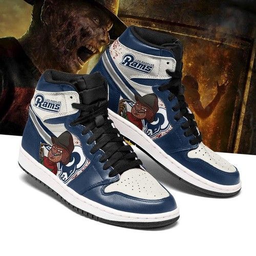 Los Angeles Rams Horror Jordan Sneakers For Fan High Top Shoes Jordan Sneaker Air Jordan High Sneakers Sport Sneakers