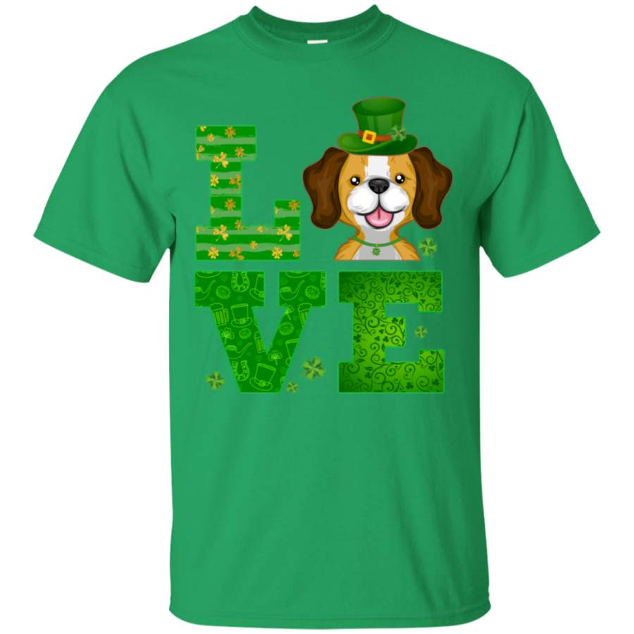 Love Beagle St Patricks Day Green Shamrock T-Shirt VA01