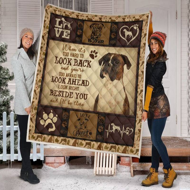 A BC – Boxer Dogs Beside You Quilt Blanket