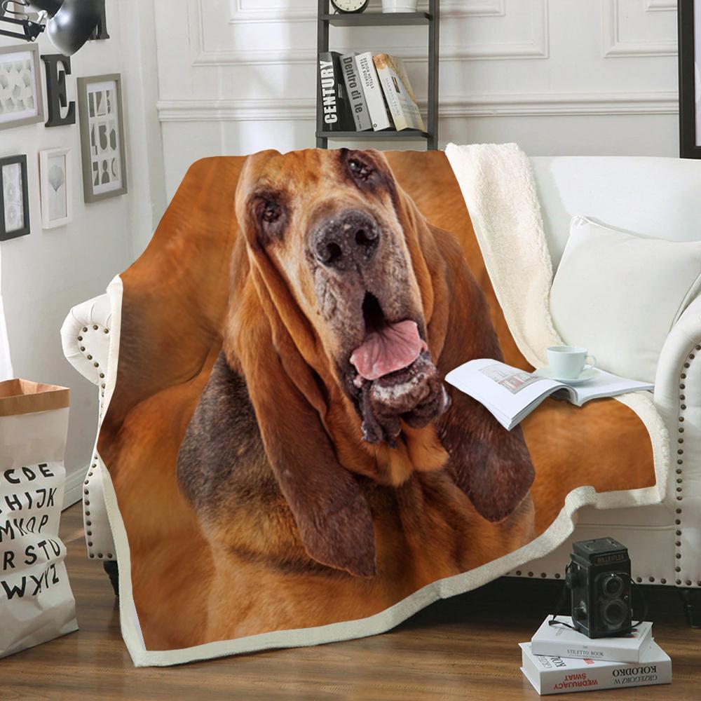 Bloodhound Blanket Dog Portrait Fur Printed Blanket Dogs Design