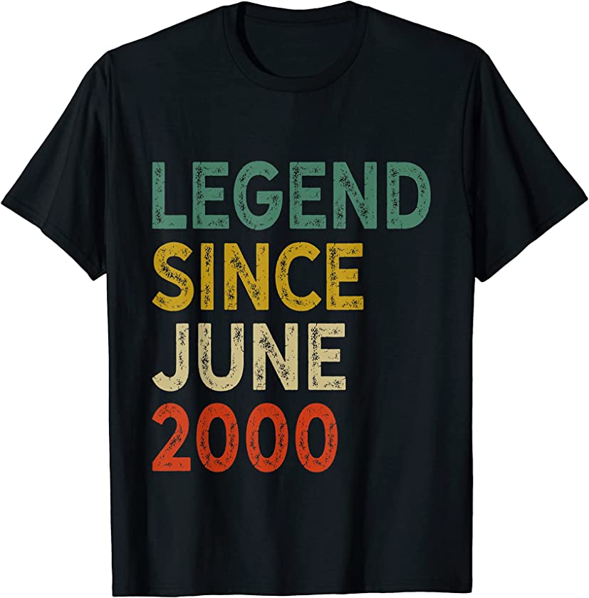 Vintage June 2000 Shirt 21st Birthday Gift 21 Years Old T-Shirt