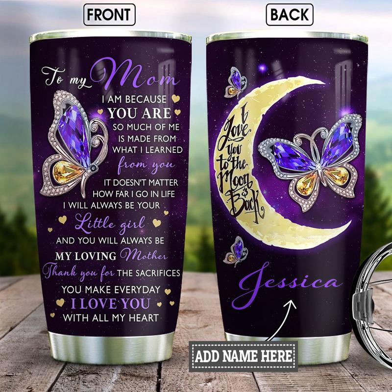 Butterfly Purple Tumbler,  To My Mom Jewelry Style, Gift For Mom, Mother’S Day Gift