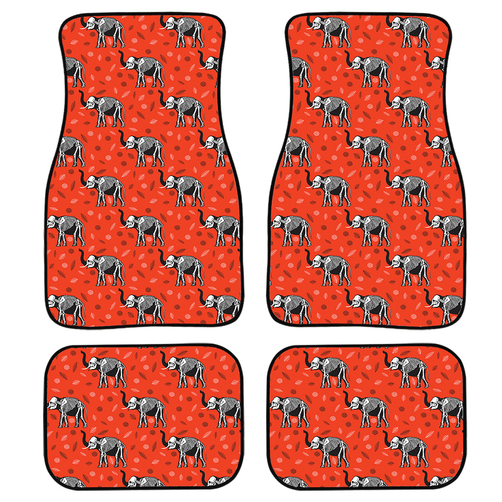 Elephant Skeleton X-Ray Pattern Print Front And Back Car Floor Mats, Front Car Mat