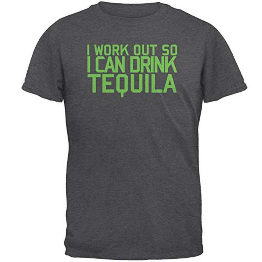 Work Out Drink Tequila Mens T Shirt