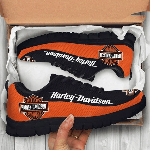 Harley Davidson ver2 Print Sneakers, Women’s Sneakers, Handmade Crafted sneaker black Shoes birthday gift Fashion Fly Sneakers TL97