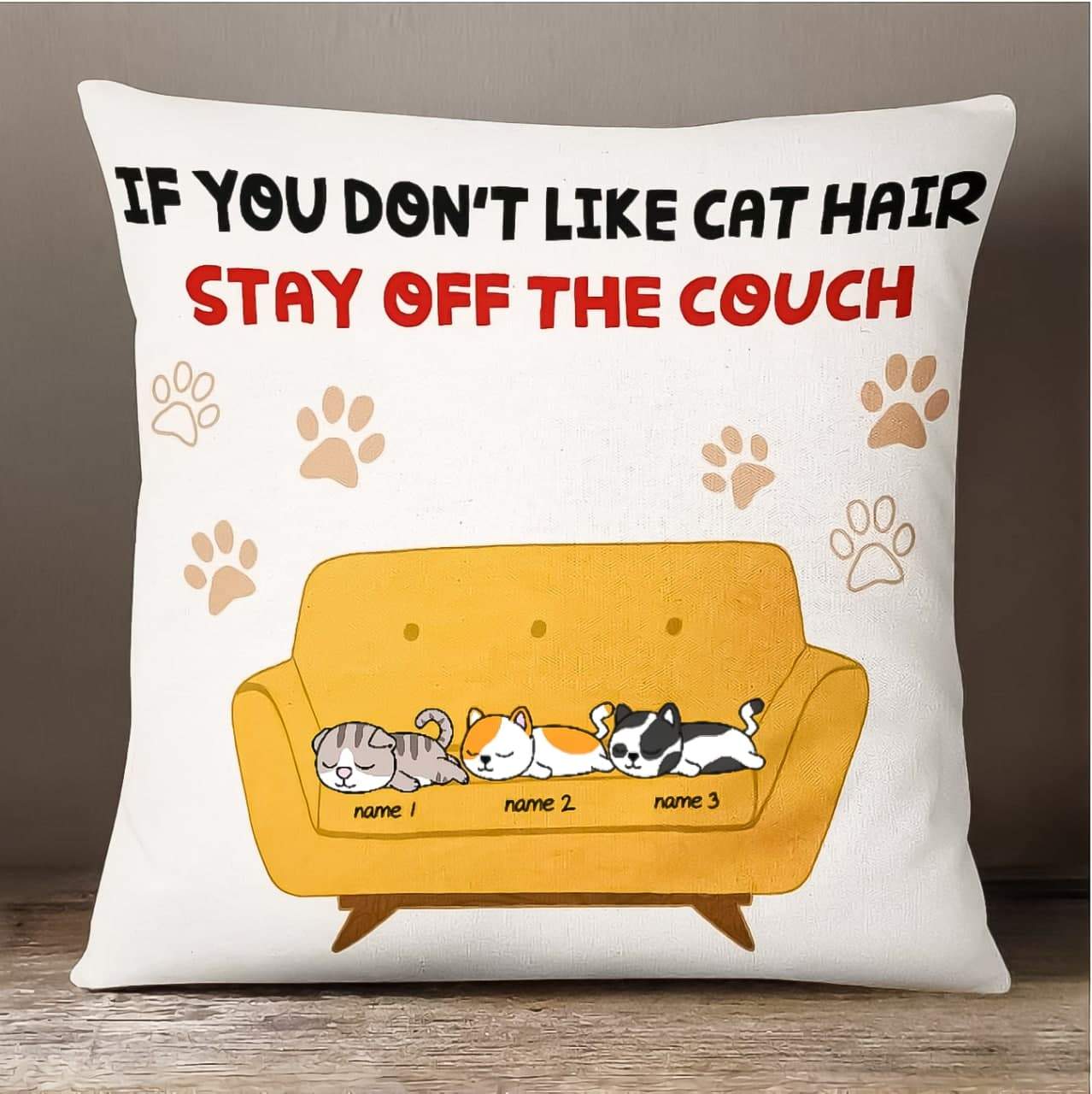 Personalized Cat Hair Furniture Pillow Gift For Cat Lover If You Don’T Like Cat Hair Stay Off The Couch Kitten Lover