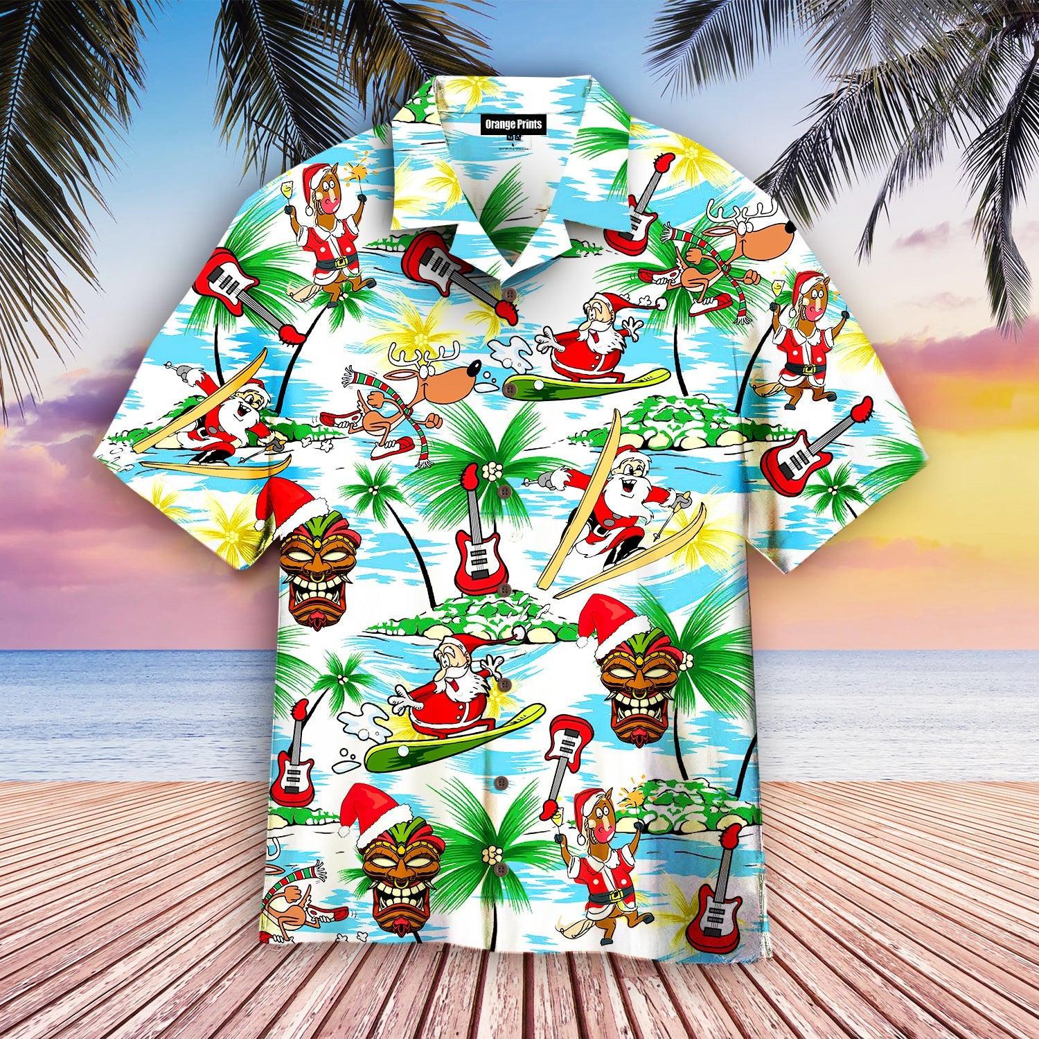 Merry Christmas In July Santa Claus Hawaii Shirt For Men Women Ha65746