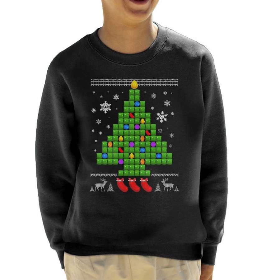 Candy Crush Chriatmas Tree Kid’s Sweatshirt