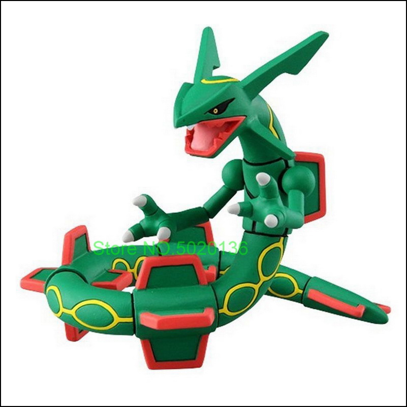 Black Green Rayquaza 7cm Big Size Anime Cartoon Pokemones Action & Toy Figures Collection Model For Children alx