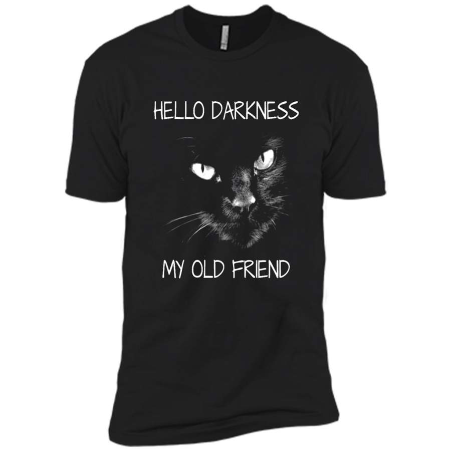 Cat Hello Darkness My Old Friend, Cat Lover Kitten – Canvas Unisex USA Shirt