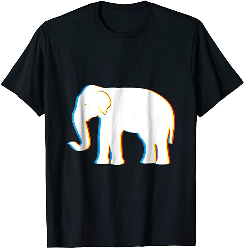 Psy Trance Psychedelic Elephant T-Shirt | Trippy Retro Gift