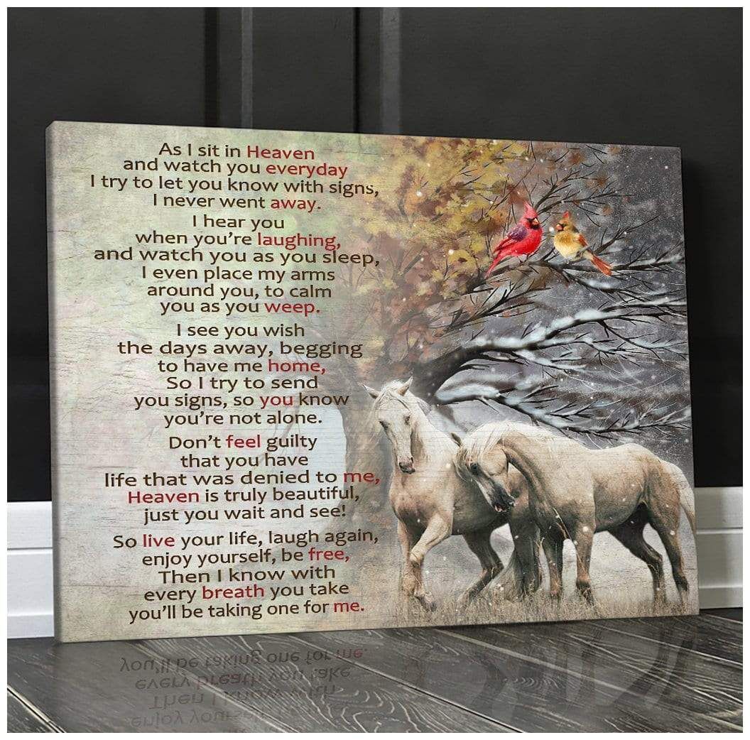 Canvas – Horse – As I Sit In Heaven3 Gift For Family, Wall Art Decor, Canvas Print, Home Decor