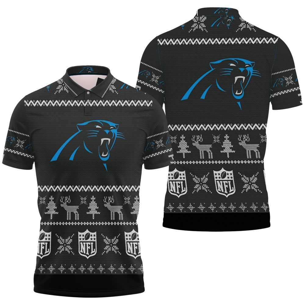 Carolina Panthers Ugly Sweatshirt Christmas 3D Polo shirt