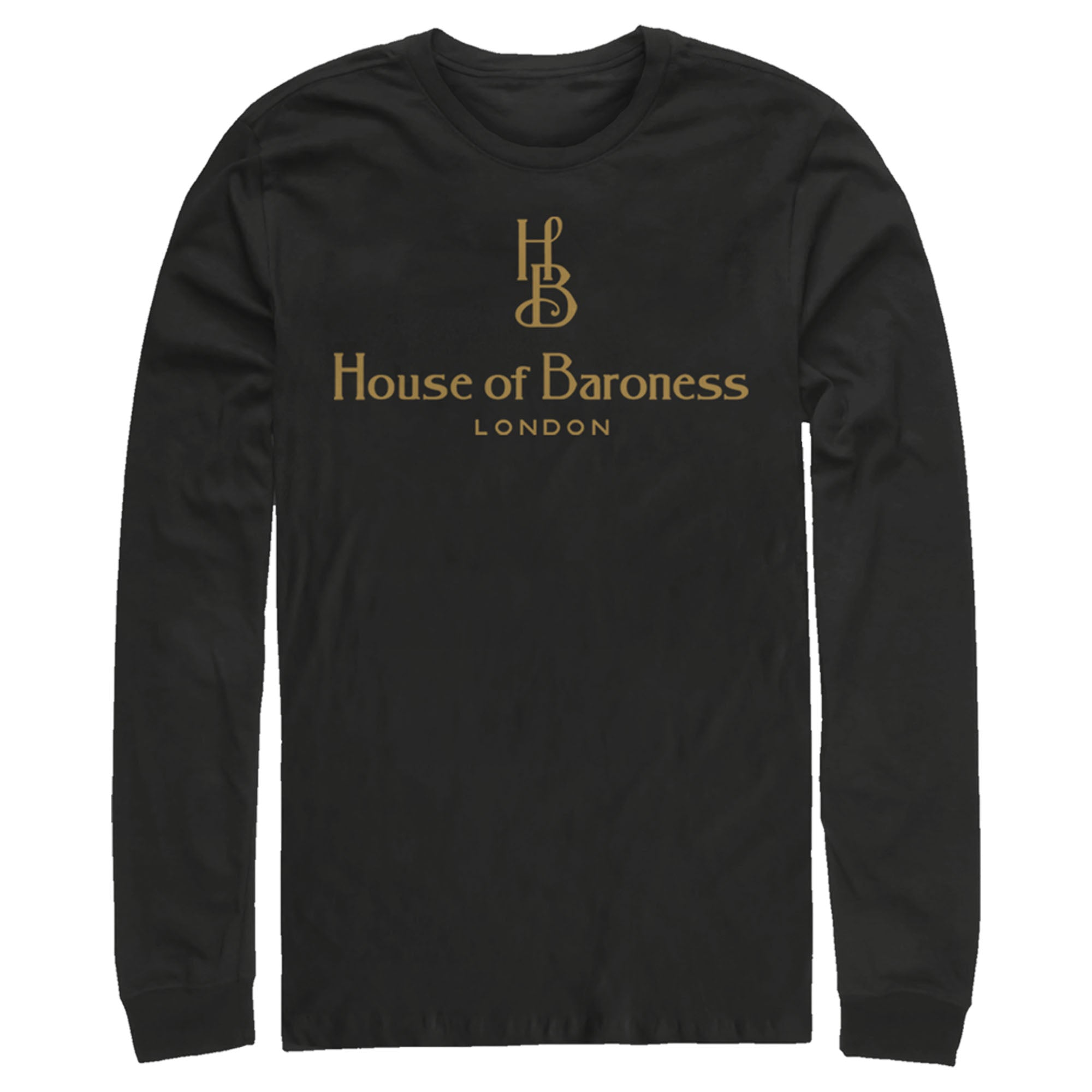 Cruella Men’S House Of Baroness London Logo Gold  Long Sleeve Shirt