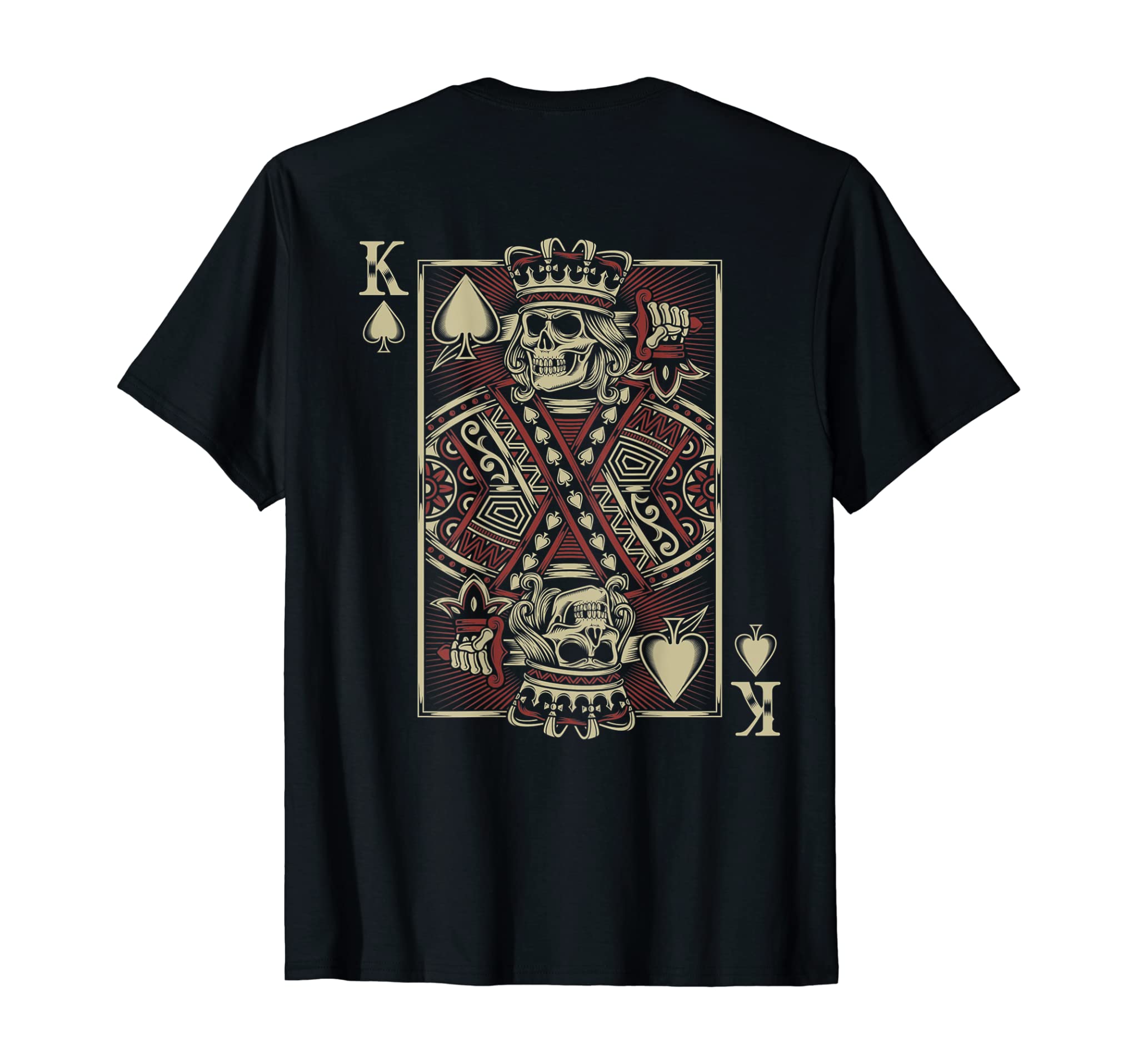 Skull Motorcycle Shirt Biker King of Spades Poker Card Game