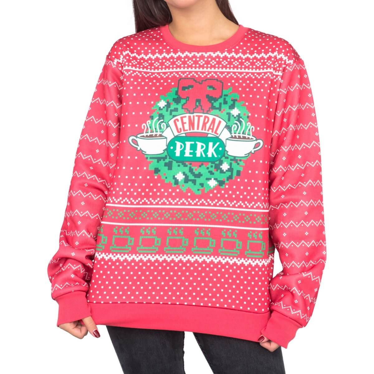 Women’S Friends Central Perk Wreath Ugly Christmas Sweater