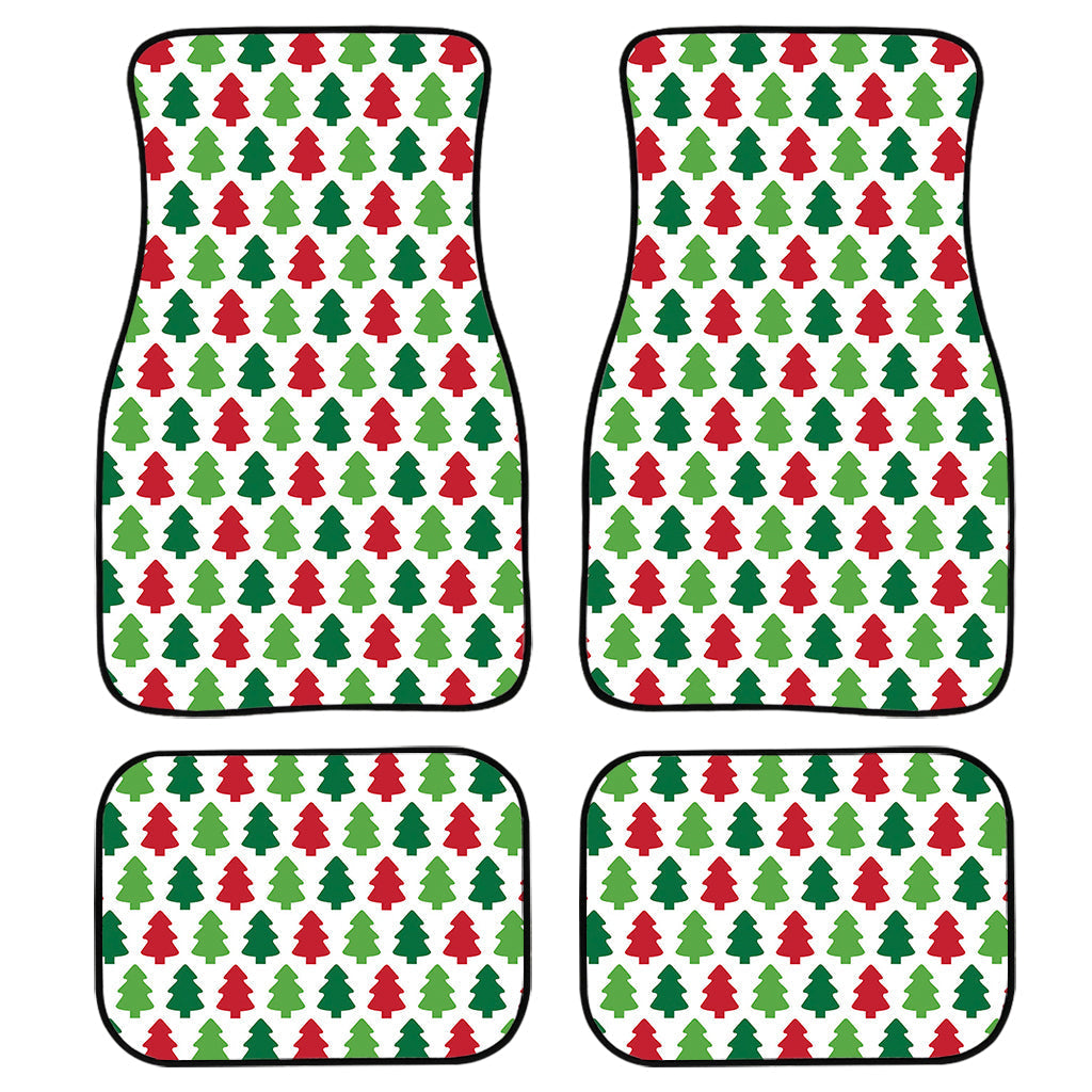 Merry Christmas Tree Pattern Print Front And Back Car Floor Mats, Front Car Mat