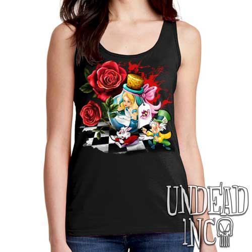 Alice In Wonderland Down The Rabbit Hole – Ladies Singlet Tank