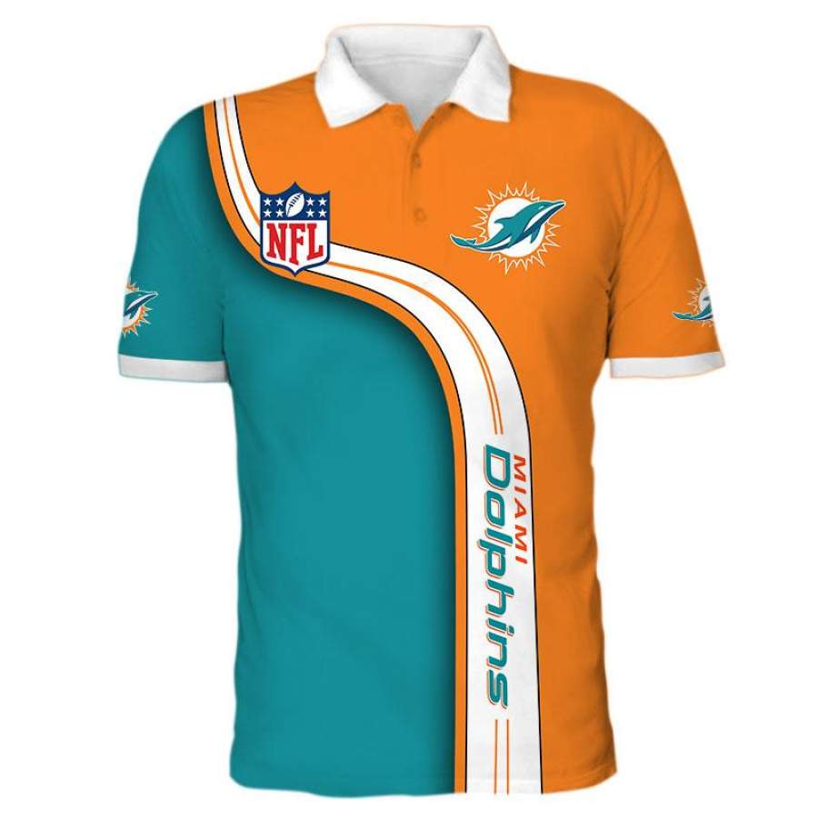 Men’s Miami Dolphins Polo Shirt 3D