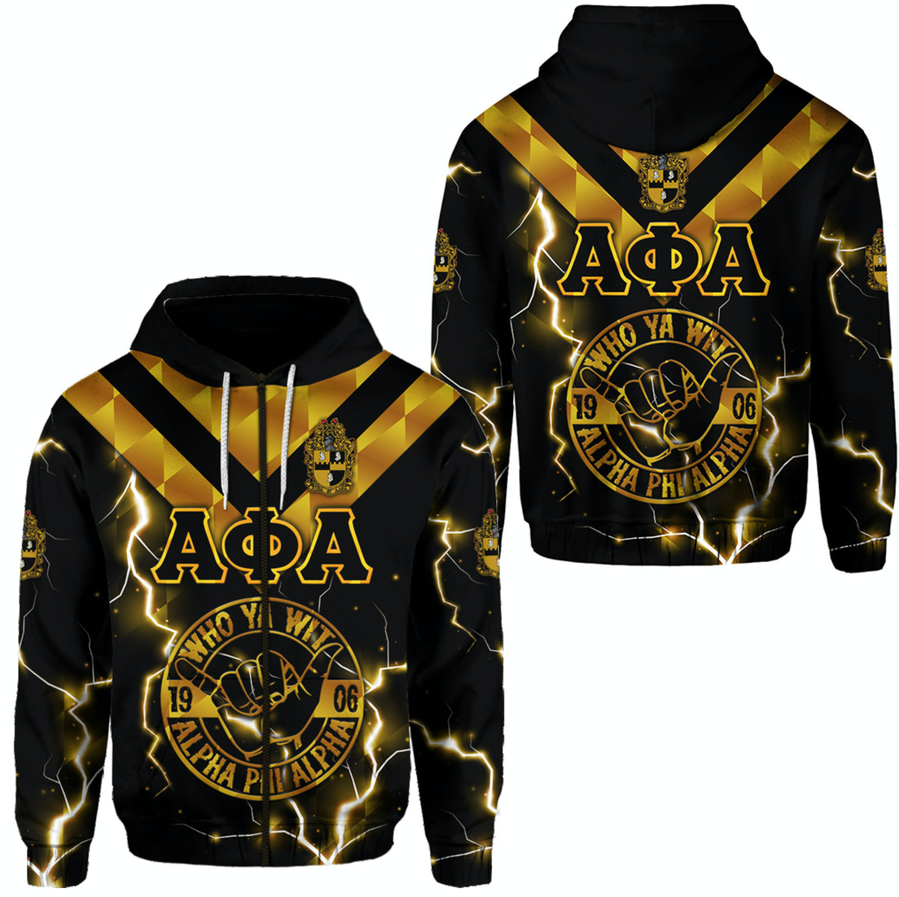 Alpha Phi Alpha Fraternity Zip Hoodie Unique Style – Hand Sign Lt8