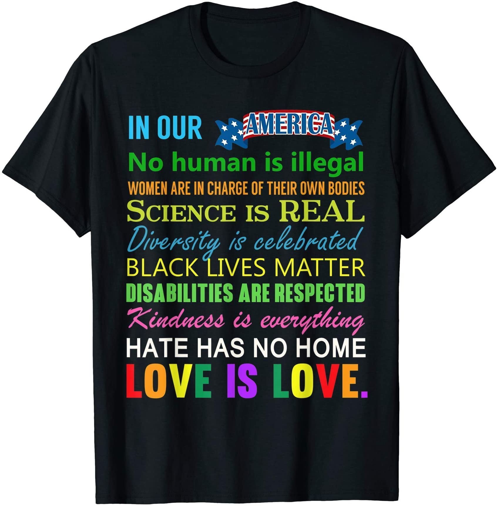 Science Is Real Black Lives Matter Shirt Gay Pride Kindness T-Shirt