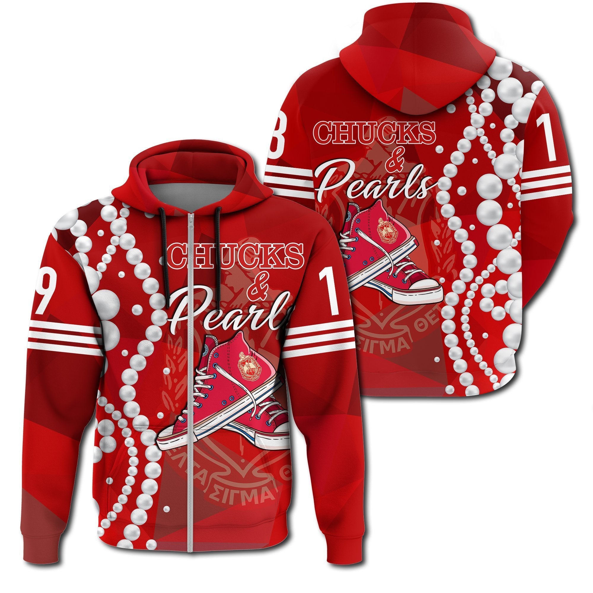 Greek Life Hoodie – Chuck Delta Sigma Theta Pearls Zip Hoodie