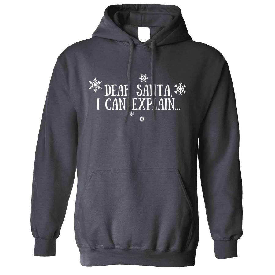Novelty Christmas Hoodie Dear Santa, I Can Explain! Hooded Jumper